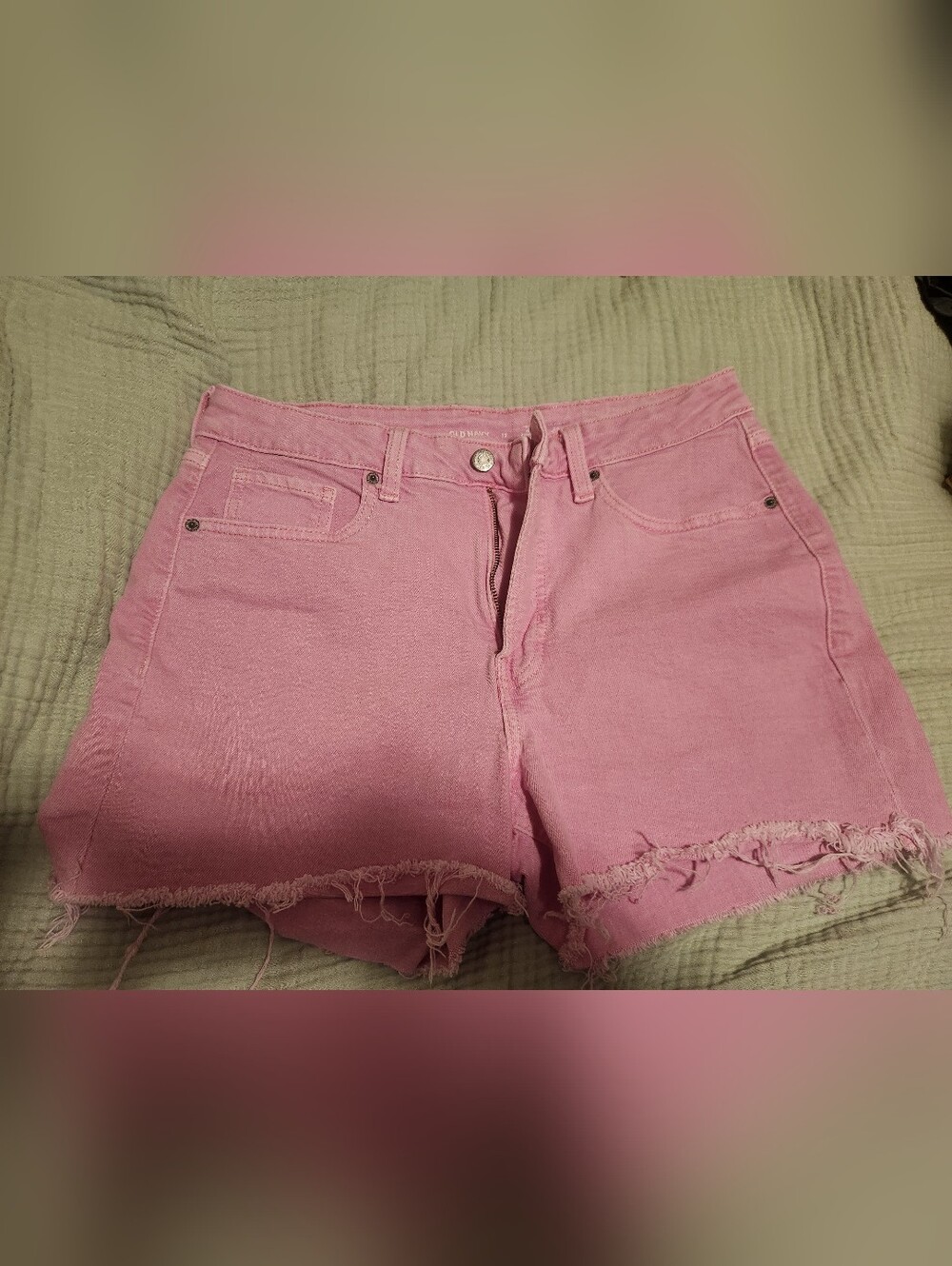 Old Navy Og Straight High Rise Pink Jean Shorts